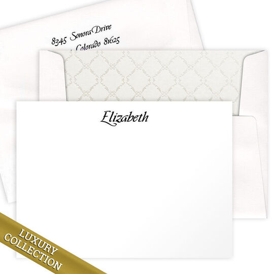 Luxury Elizabeth Flat Note Card Collection - Raised Ink